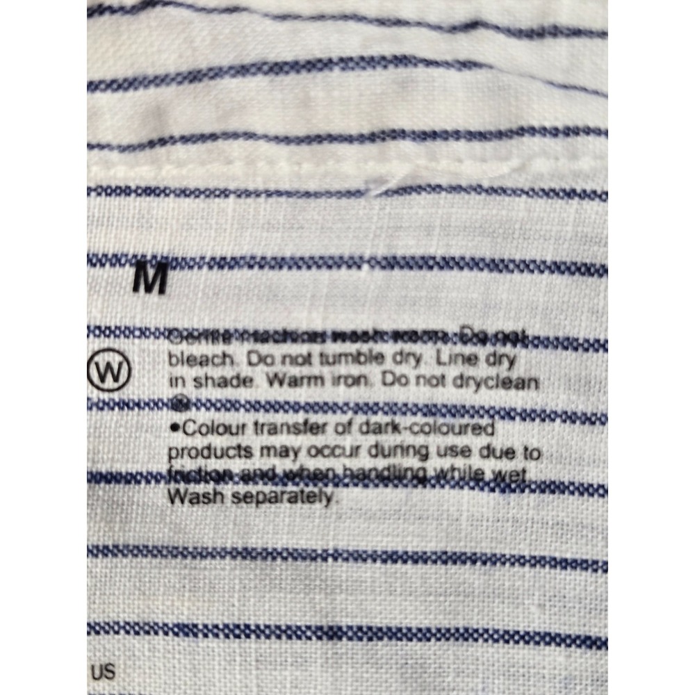 Muji Striped Shirt Women Linen Preppy Cottage Quiet Luxury Minimalist - Picture 10 of 16